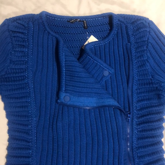 New Guess by Marciano blue cable zipper sweater S - Picture 3 of 5